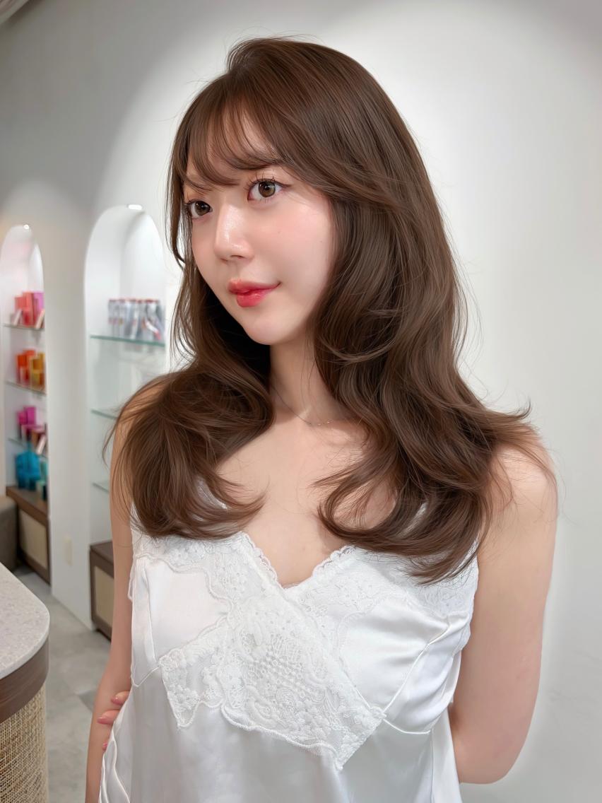 セミロング カット ヘアカラー トリートメント 藤野 結衣のヘアスタイル