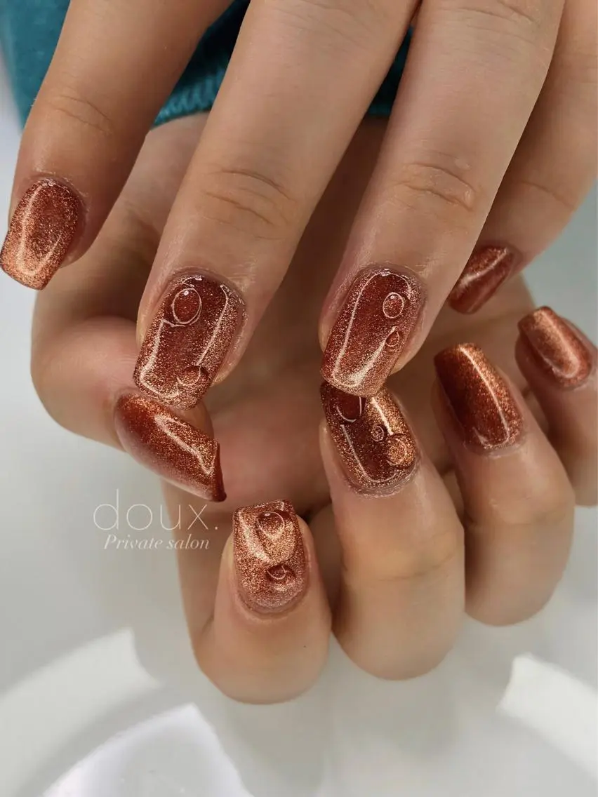 ネイル 韓国ネイル マグネットネイル 春ネイル doux. nailのネイルデザイン