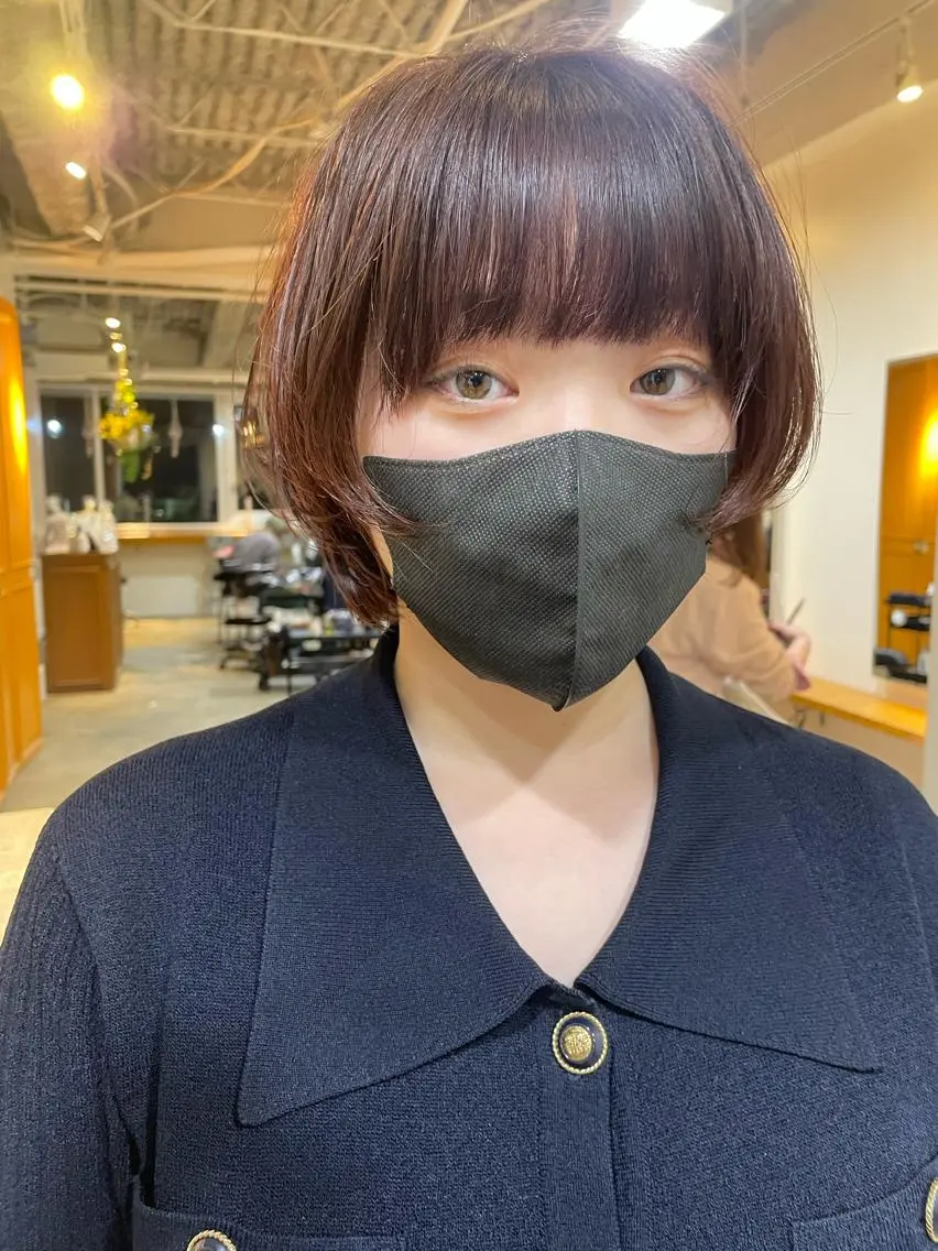 ミディアム カラー パーマ ボブ ウルフカット レイヤー／似合わせ TAKUYAのヘアスタイル