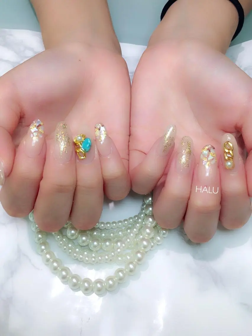 ネイル ゴールド ゴージャス HALU ハルのネイルデザイン