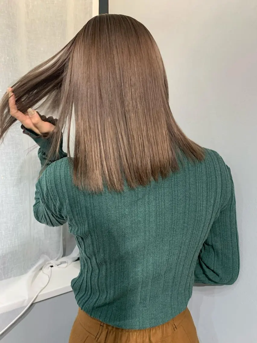 セミロング カラー ボブパーマコテ巻き風 パーマNo1深江秀平のヘアスタイル