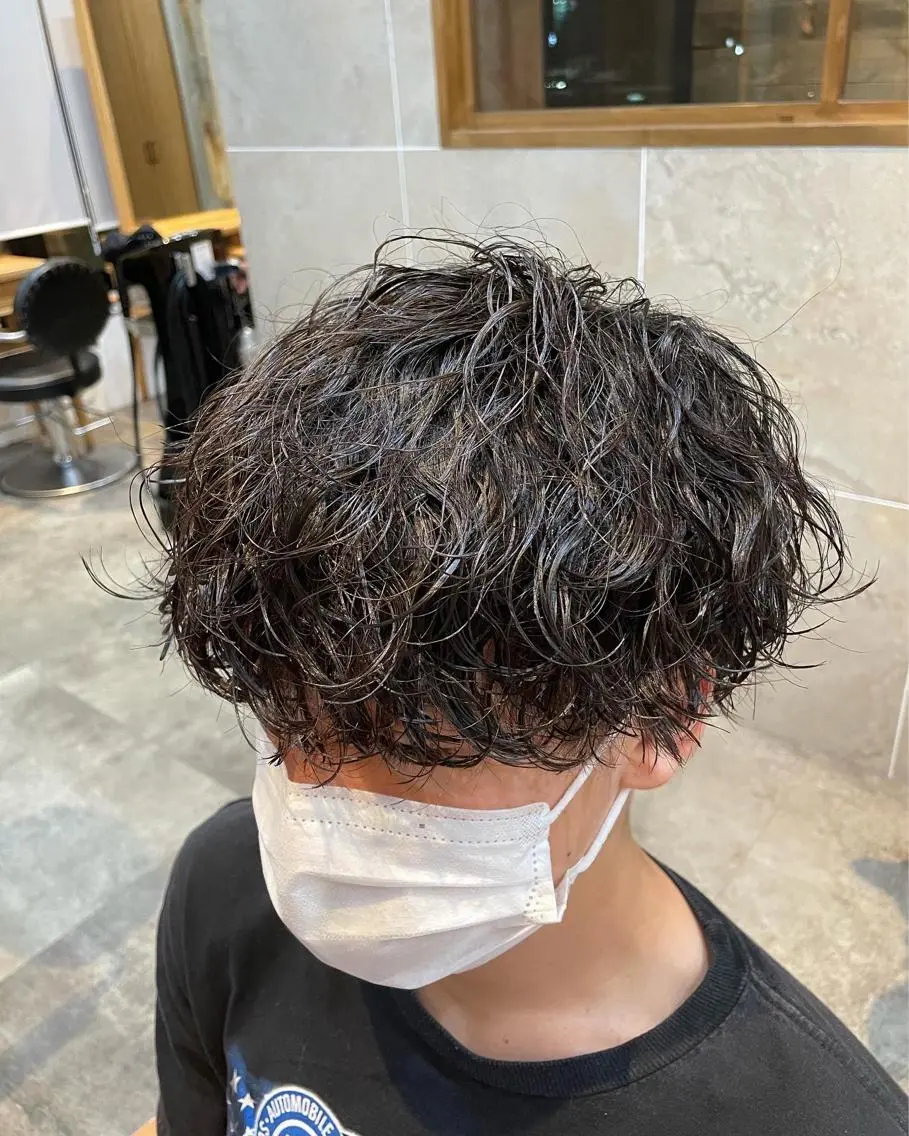 パーマ メンズ メンズパーマ 波巻きパーマ スパイラルパーマ カット パーマ ALLEN hair 京橋店のヘアスタイル