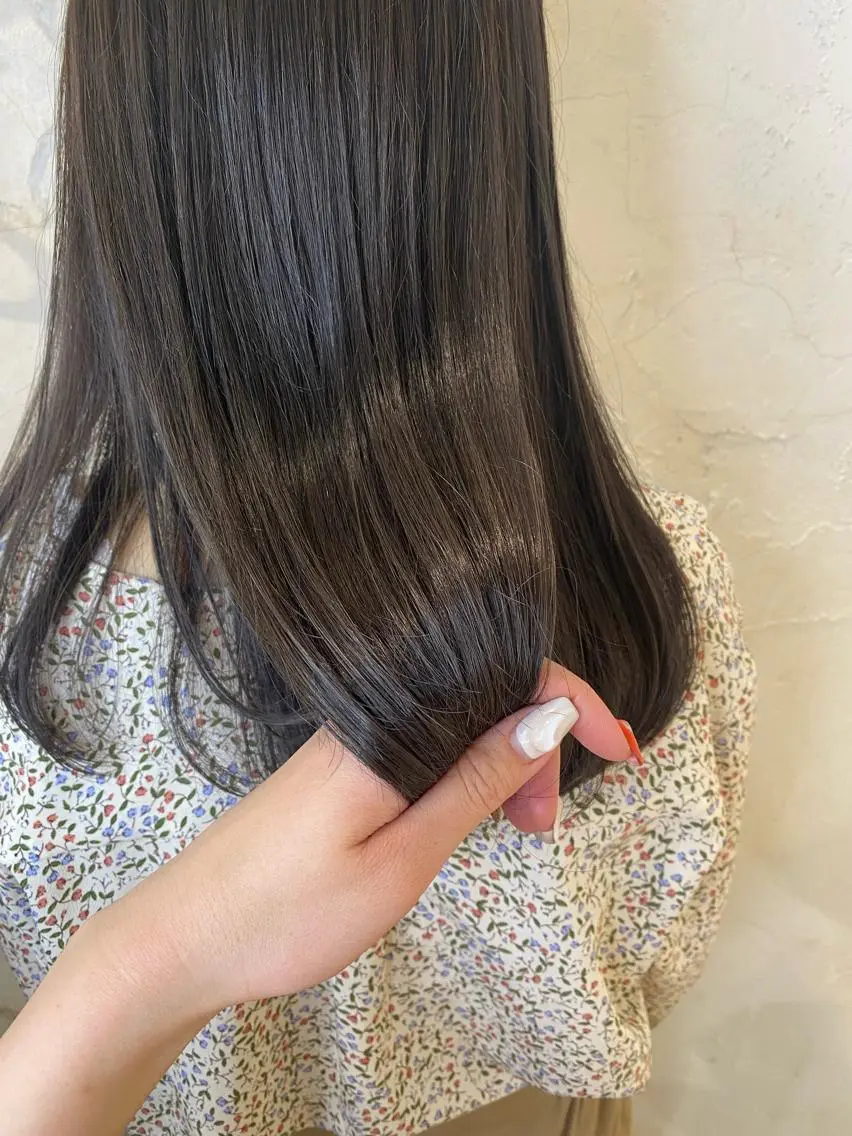 セミロング カラー グレージュ イルミナカラー ラベンダーカラー ラベンダーグレージュ ラベンダーグレー 【透明感カラー】 harunaのヘアスタイル