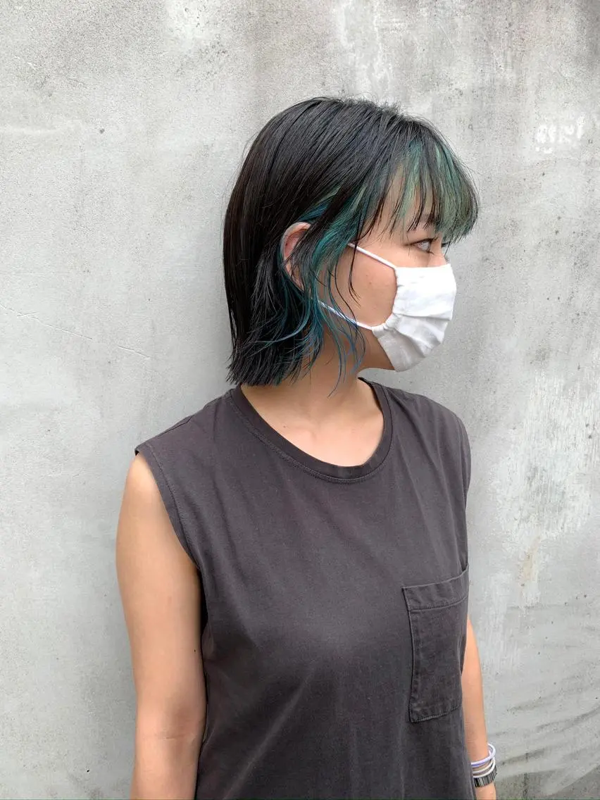 ミディアム カラー ヘアアレンジ ヘアカラー 前田 敬太のヘアスタイル