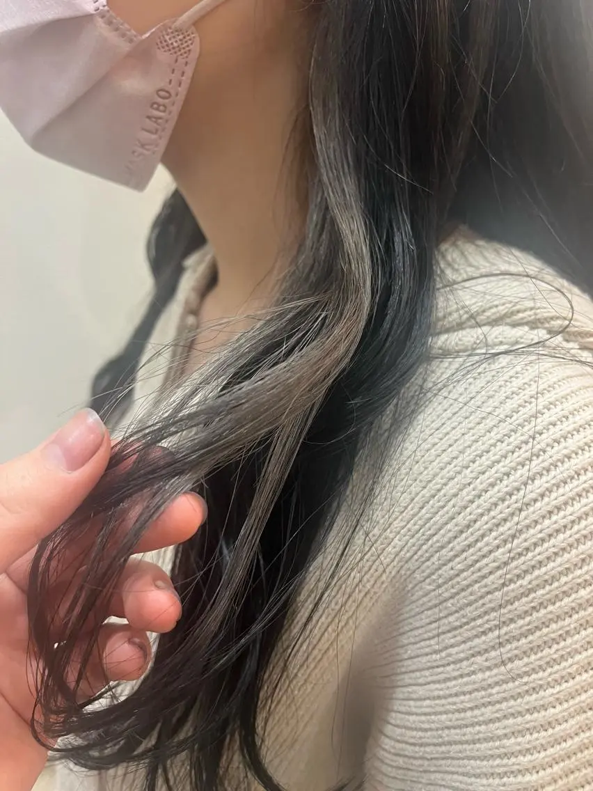 ロング カラー ヘアカラー トリートメント ヘアセット ♱地雷カラー♱ウルフ ♱ 藍衣 ♱のヘアスタイル