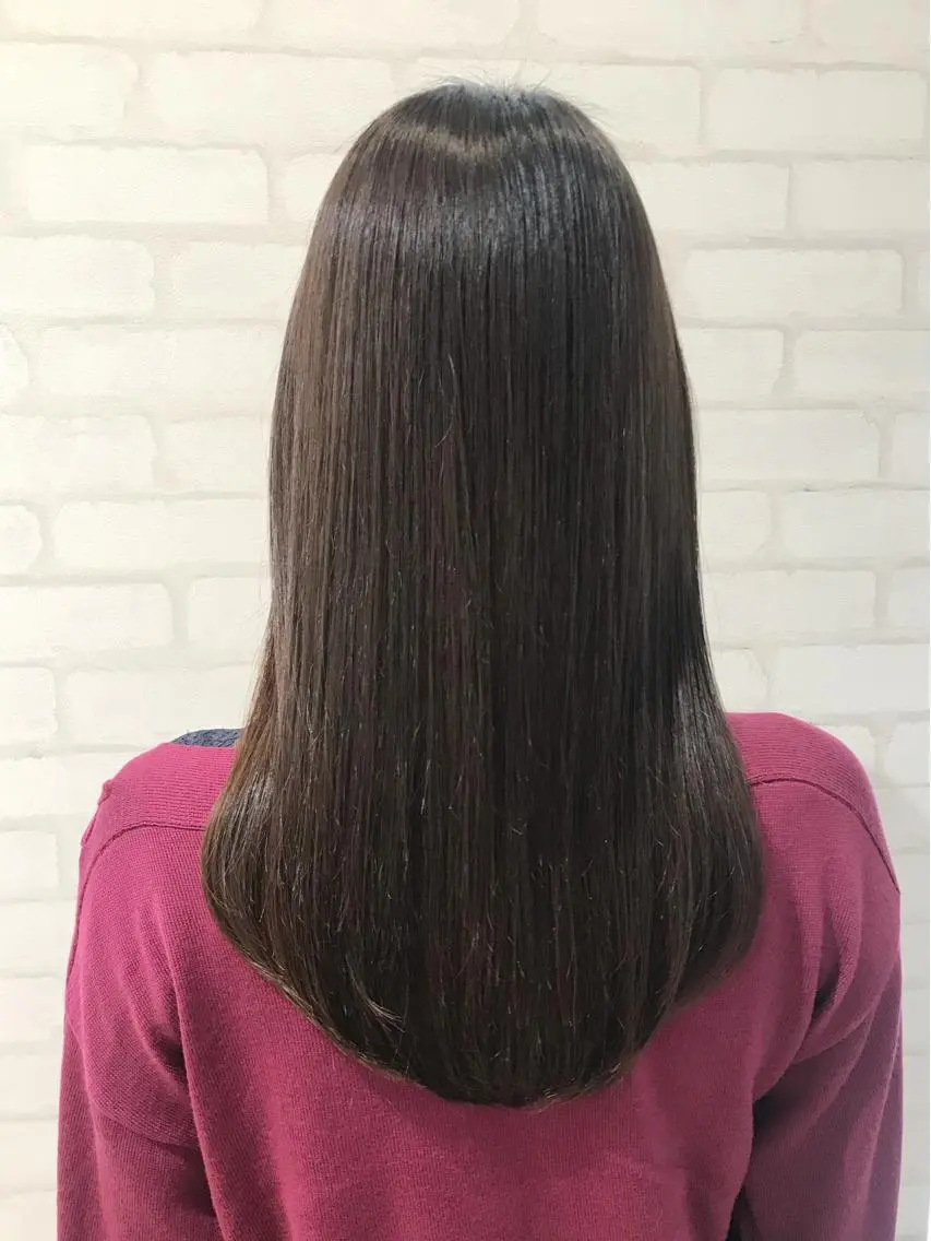 セミロング パーマ カット 縮毛矯正 高木 麻知子のヘアスタイル