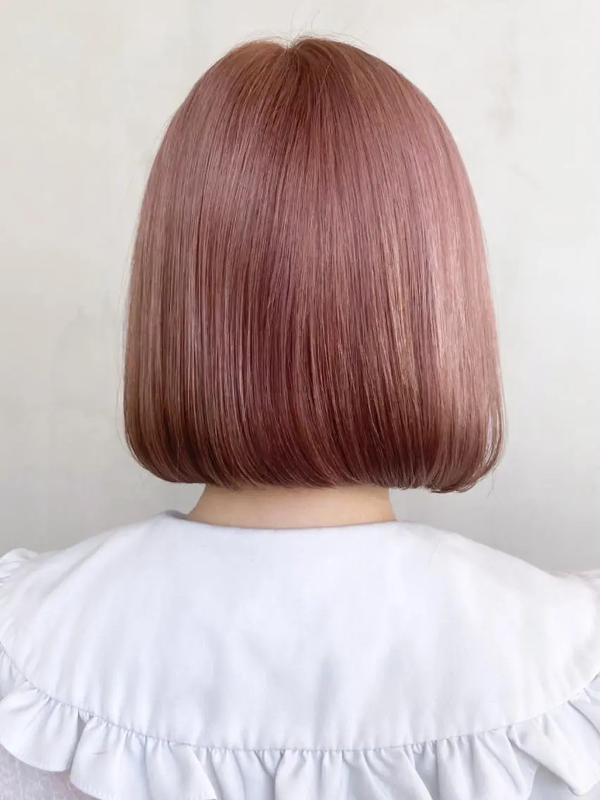 カラー パーマ ヘアアレンジ ミディアム ベージュカラー ピンクカラー ピンクベージュ ITbyALBUM 松戸のヘアスタイル