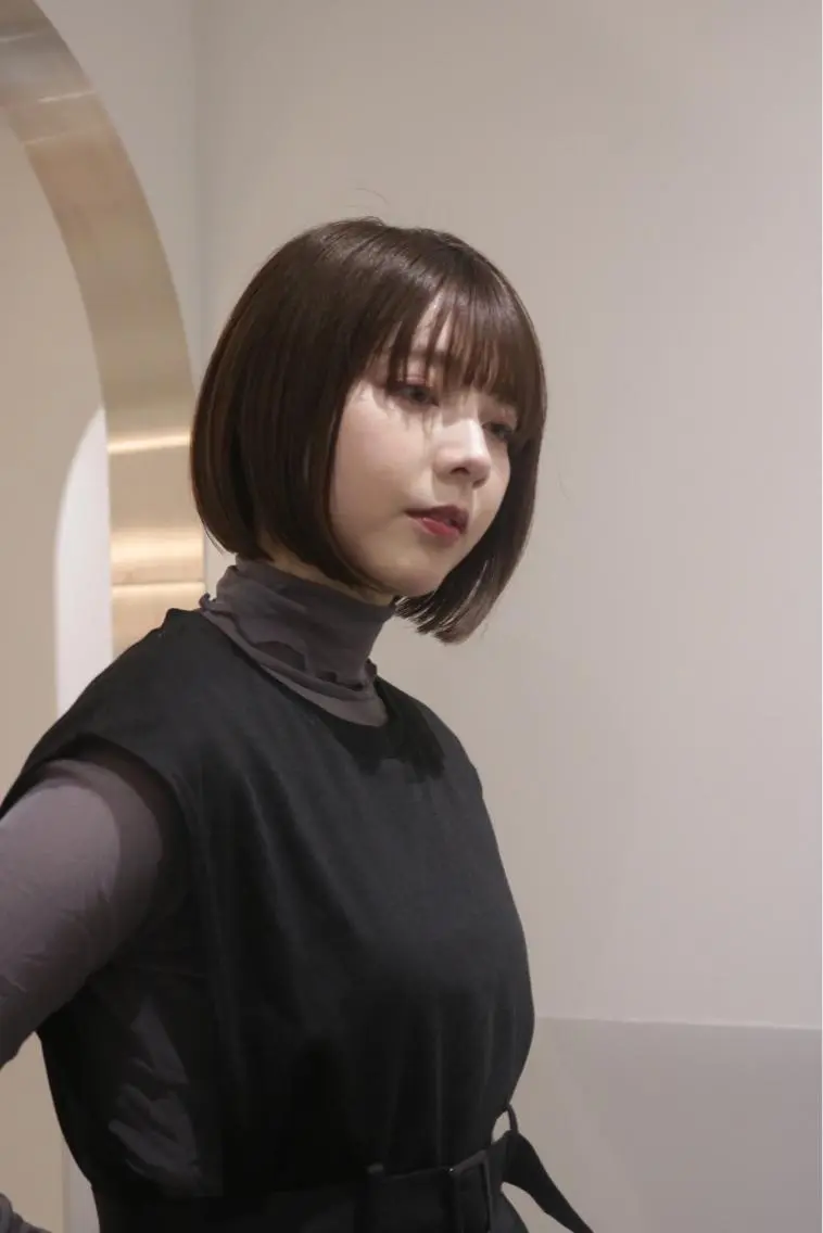 ショート カラー パーマ ヘアアレンジ ショートボブ アッシュ ベージュカラー ボブ ショートヘア カット トリートメント 🖤小顔ボブ/ウルフ レイヤー🖤山本諒のヘアスタイル