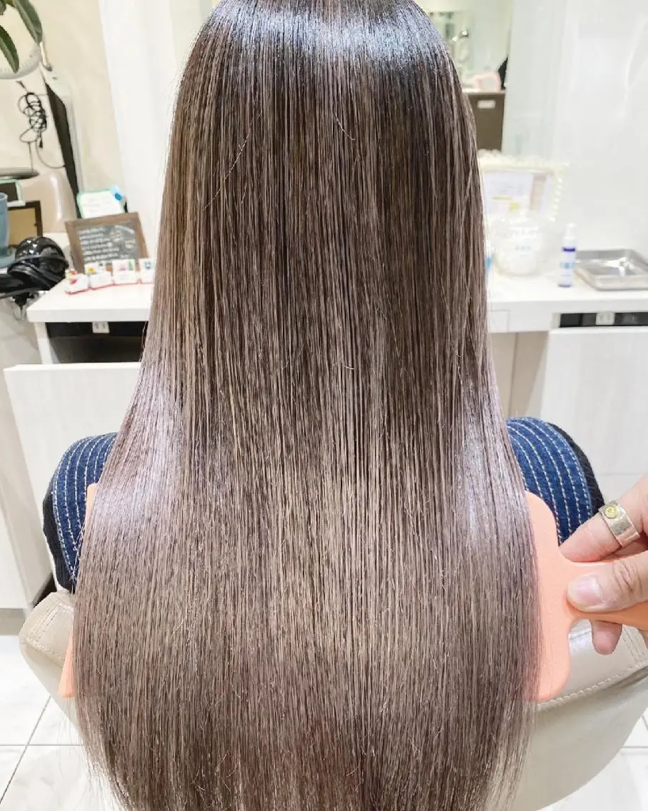 ロング カラー 髪質改善 ヘアカラー ＡＳＨ大宮/ブリーチ 髪質改善/カラーのヘアスタイル