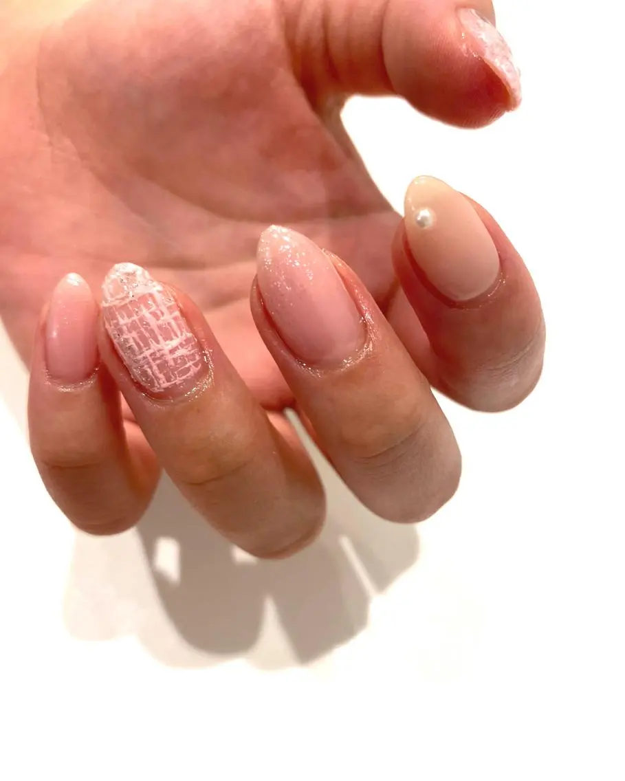 ネイル ピンク ツイードネイル Ann nailのネイルデザイン