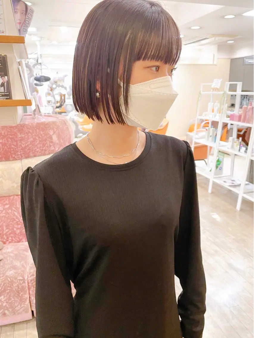 ショート 切りっぱなしボブ ボブ カット ヘアカラー 【ボブ/個室サロン】 癒し空間mimuraのヘアスタイル