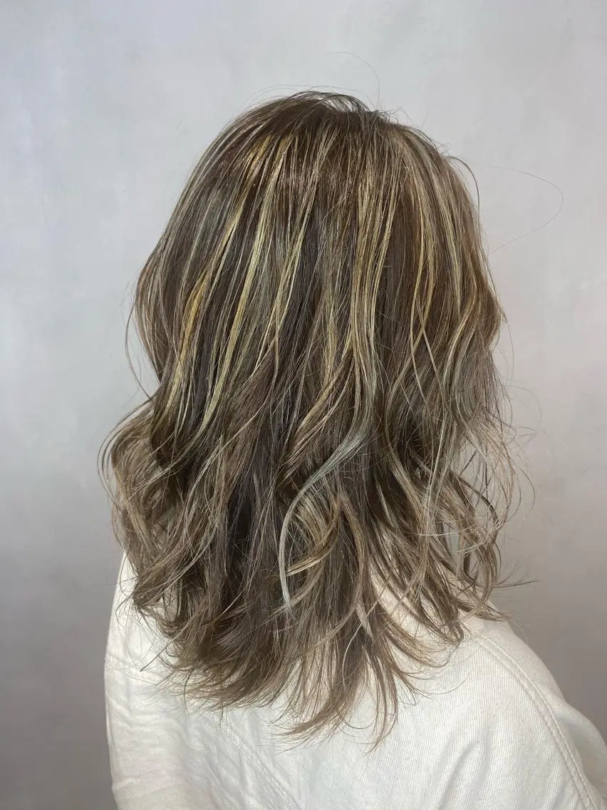 ミディアム カラー カット ヘアカラー 渡辺　亮/髪質改善 レイヤーカットのヘアスタイル