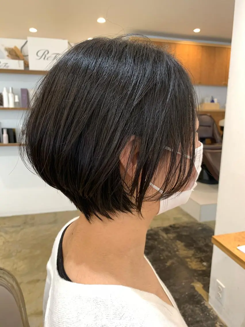 ショート カット 縮毛矯正 トリートメント 心斎橋/縮毛矯正/美 容師/unir 藤本のヘアスタイル