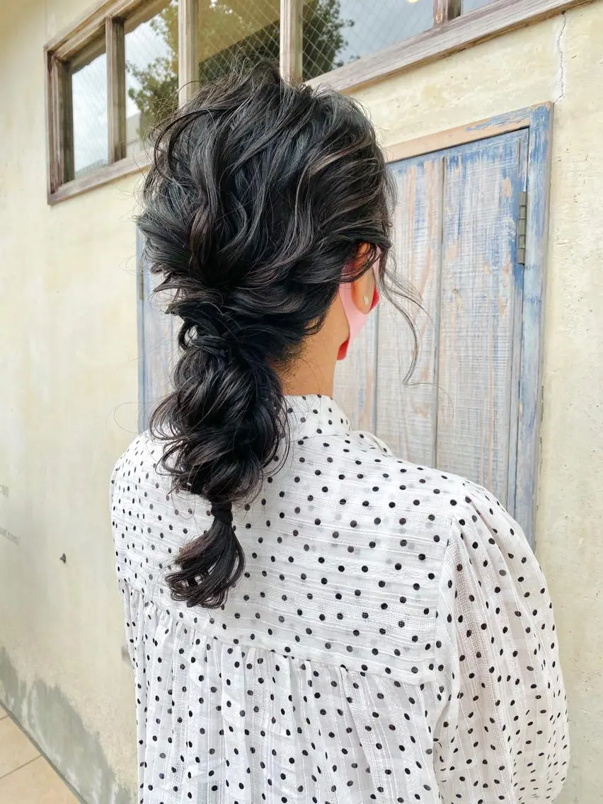 セミロング ヘアアレンジ カット ヘアカラー トリートメント 森 早希絵のヘアスタイル