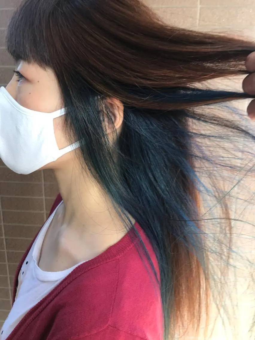 ロング カラー ダブルカラー インナーカラー ヘアカラー yukari 艶髪ヘアのヘアスタイル