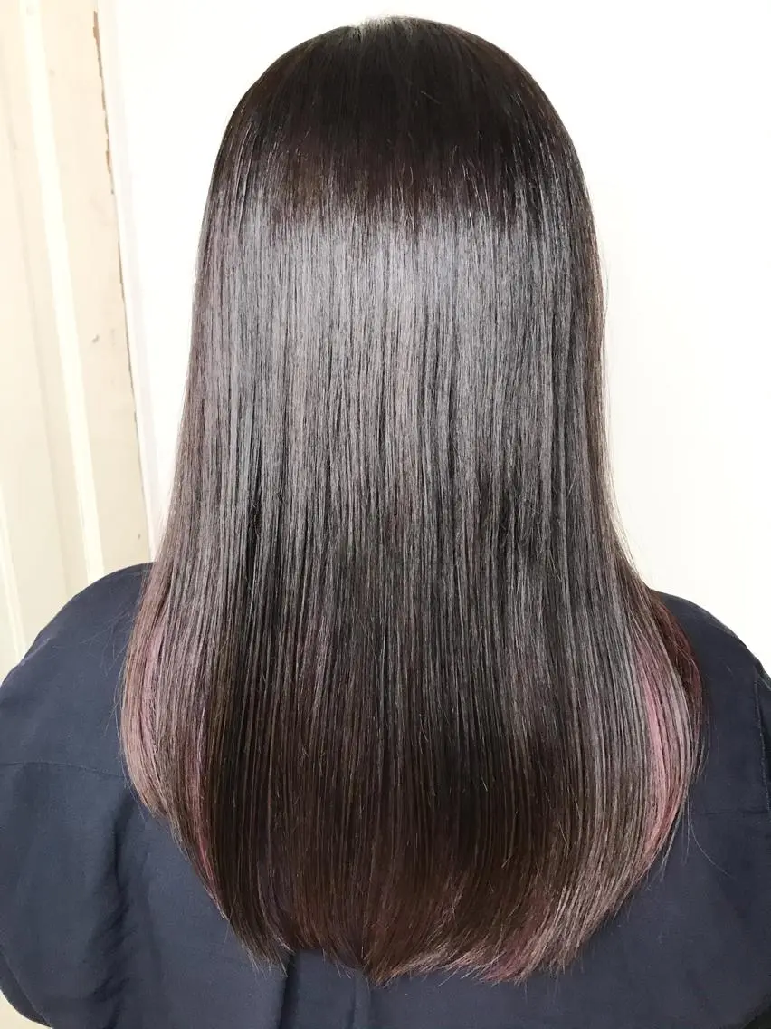 セミロング 髪質改善 縮毛矯正 カット ヘアカラー 上西 高志のヘアスタイル