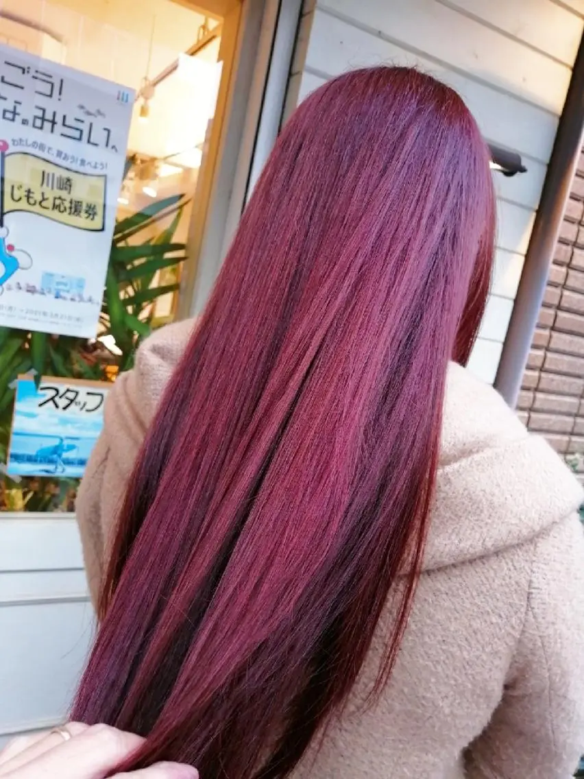 セミロング カラー ブリーチ ブリーチなしカラー 木村 昇のヘアスタイル