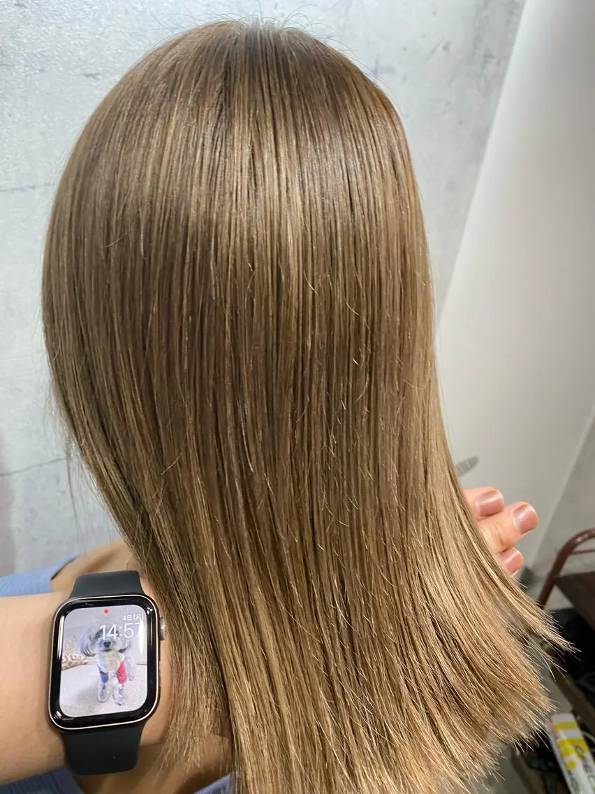 ミディアム カラー 髪質改善/レイヤー カット手塚奨のヘアスタイル