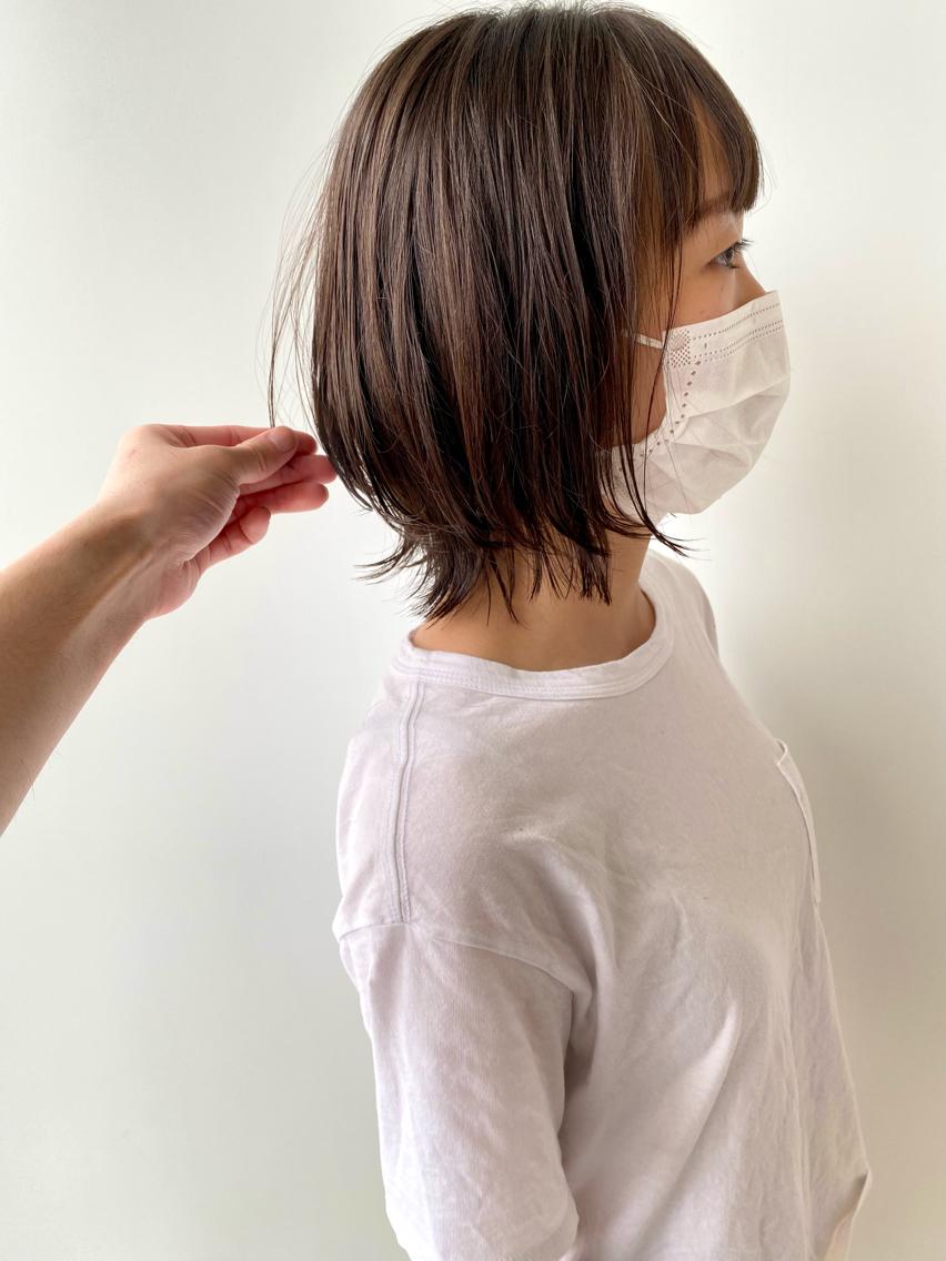 ミディアム カラー パーマ カット ヘアカラー 横地 凌のヘアスタイル