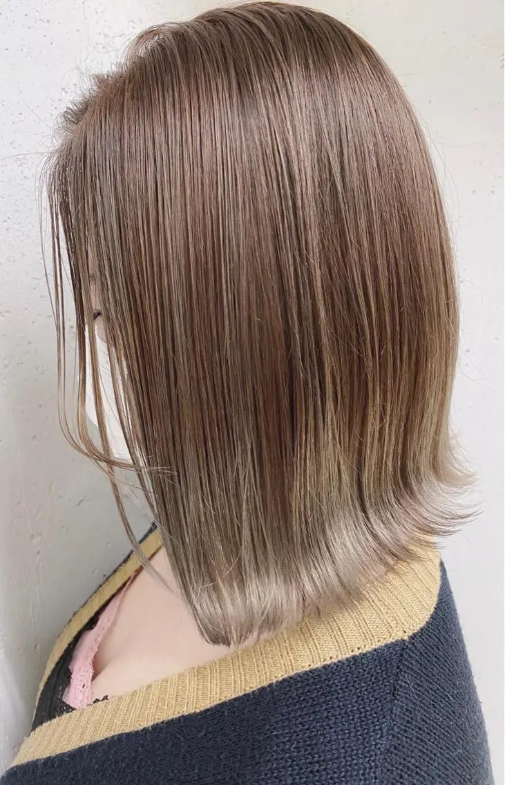 ミディアム カラー パーマ ヘアアレンジ ネイル マツエク・マツパ アッシュ バレイヤージュ ブリーチ ケアブリーチ 透明感カラー ヘアカラー トリートメント バレイヤージュ 藤沢 髪質改善 竹内ケンゴのヘアスタイル