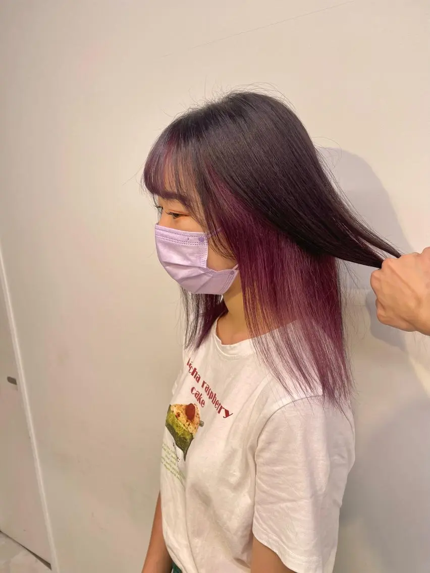 ミディアム ヘアカラー 顔周りレイヤー/新宿 /モテ艶カラー/航介のヘアスタイル