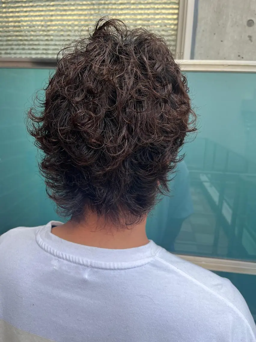 ショート メンズ メンズパーマ ケアカラー ピンクブラウン 外国人風カラー ショートヘア 久木原 ゆりのヘアスタイル