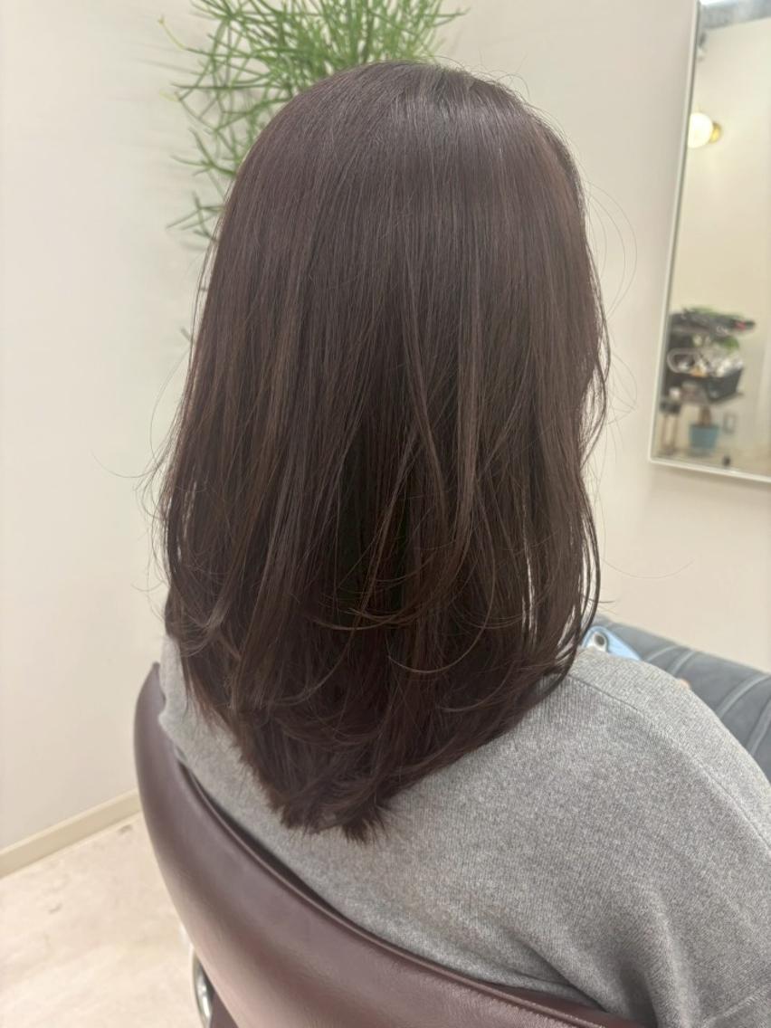 セミロング カラー ベージュカラー ブリーチ ブラウンカラー ケアブリーチ 透明感カラー ヘアカラー トリートメント 🌜ROW町田 🌛 公式のヘアスタイル