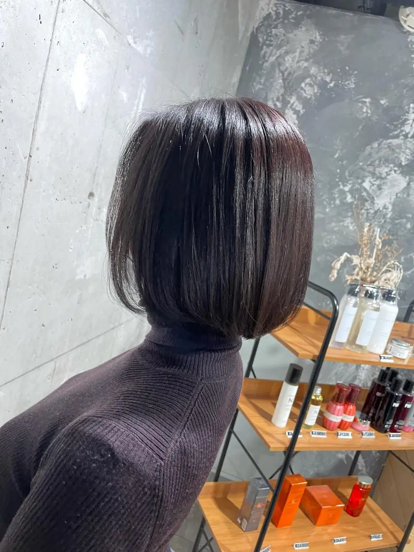 ミディアム カラー カット ヘアカラー トリートメント ヘッドスパ ヘアセット ベージュカラー💖 やすひろのヘアスタイル