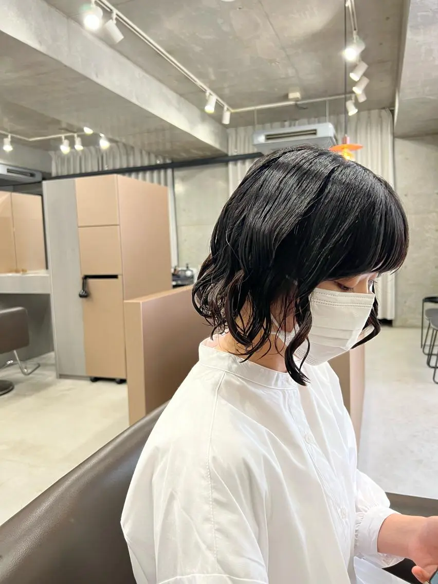パーマ カット パーマ トリートメント ボブパーマコテ巻き風 パーマNo1深江秀平のヘアスタイル