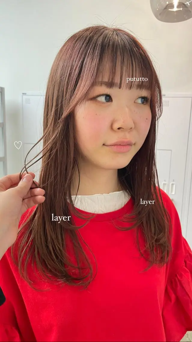 ロング 顔周りカット レイヤーカット 立野 莉央のヘアスタイル