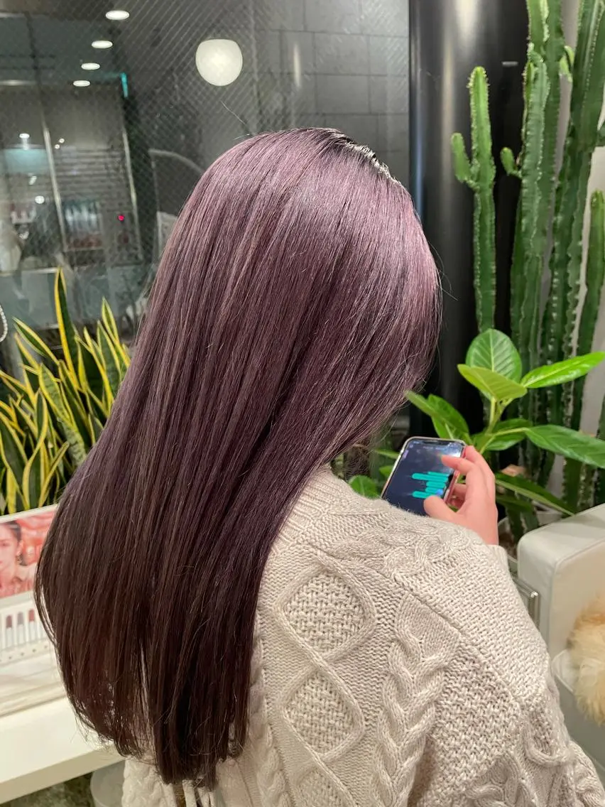 ロング カラー アッシュ ラベンダーカラー ラベンダーアッシュ ♡レイヤーボブ パーマ/うらら♡のヘアスタイル