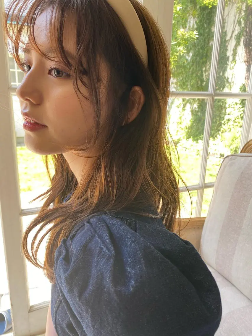 セミロング カラー 顔周りカット おくれ毛 カット ヘアカラー トリートメント 韓国ヘア♡おくれ毛♡ ボブ♡sayakaのヘアスタイル