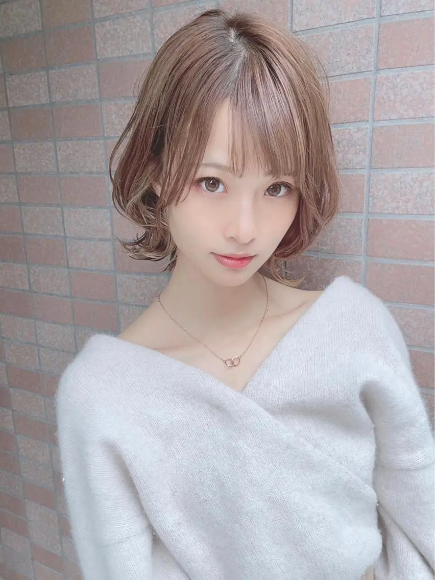 ミディアム カラー パーマ ヘアアレンジ 【公式】amble luxe池袋東口🩷のヘアスタイル