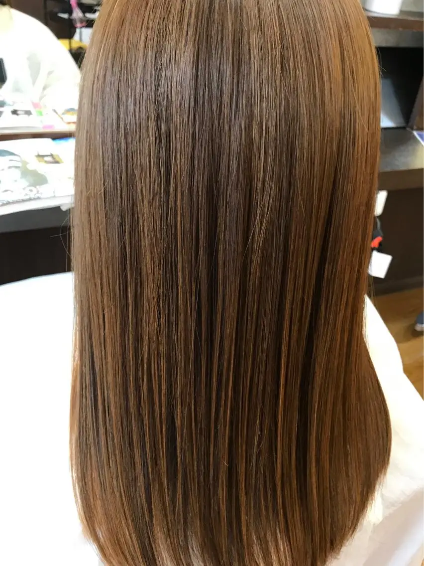 ロング カラー カット 縮毛矯正 トリートメント WEST✂︎AKI HIRO✂︎大和高田のヘアスタイル