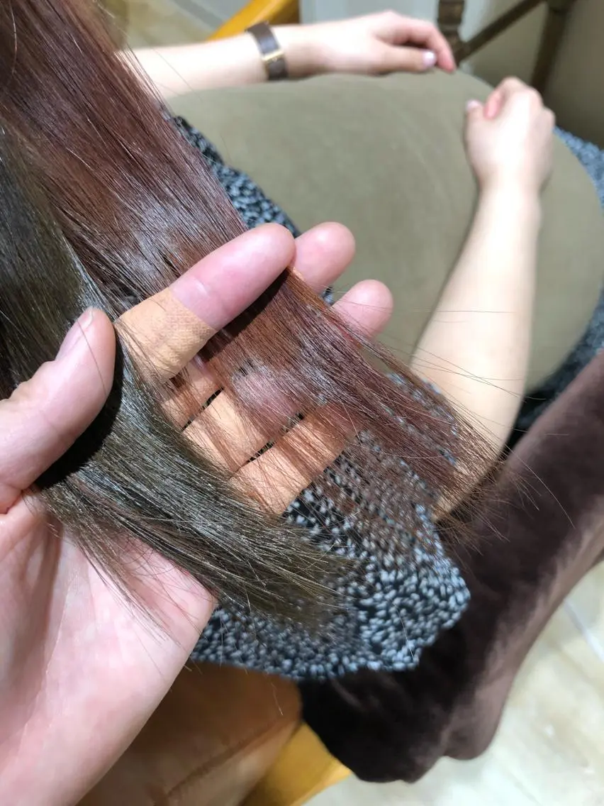 ロング カラー アッシュ ブリーチ ピンクカラー 田中 美沙希のヘアスタイル