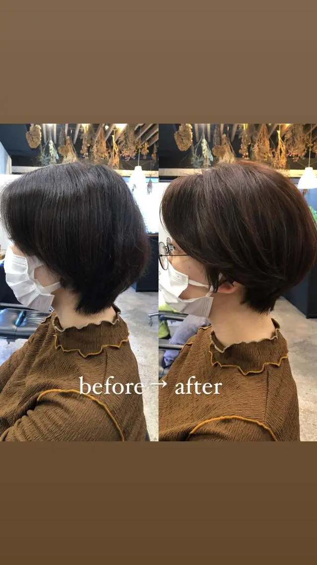 ショート カラー 骨格診断🍃ショート /ショートボブ✨岡元のヘアスタイル