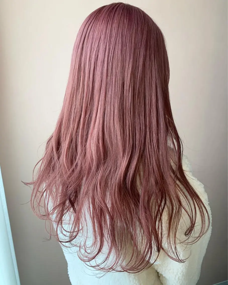 ロング カラー ブリーチ ラベンダーカラー ピンクカラー ピンクラベンダー カット ヘアカラー トリートメント hubhair レイヤー/透明感のヘアスタイル
