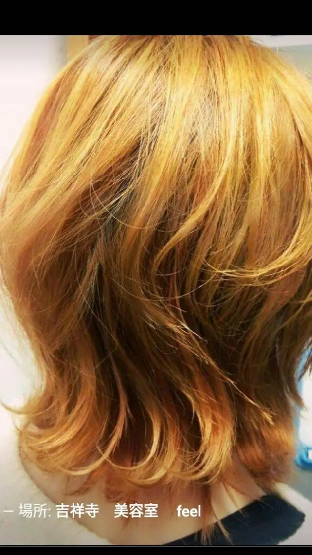 カラー ミディアム イエローカラー レイヤーカット Ogawa maiのヘアスタイル