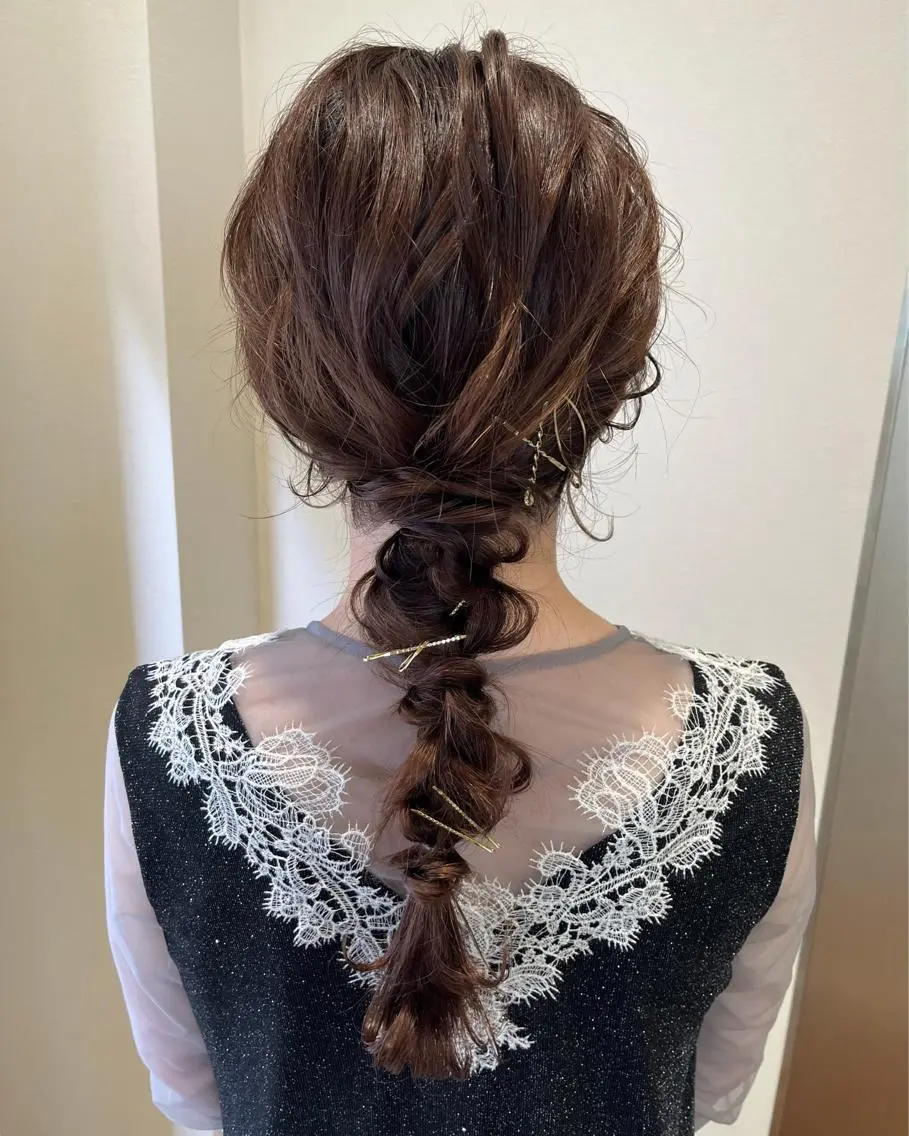 ロング ヘアアレンジ ヘアセット サソウ ユリエ🥥のヘアスタイル