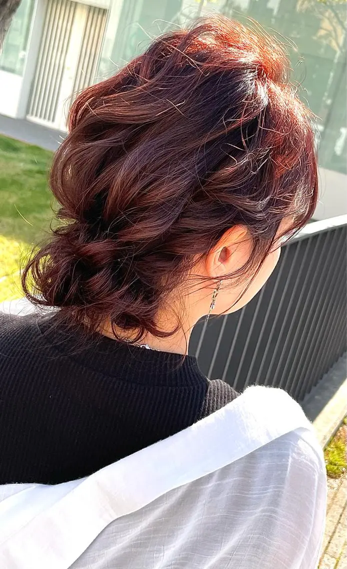 ロング ヘアアレンジ 結婚式・ブライダル カット ヘアセット 骨格整形カット/ ショート✂️堀夢哉のヘアスタイル