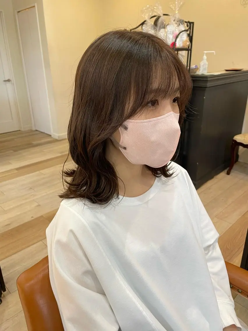 ミディアム 亀川蓮 Agu hairのヘアスタイル
