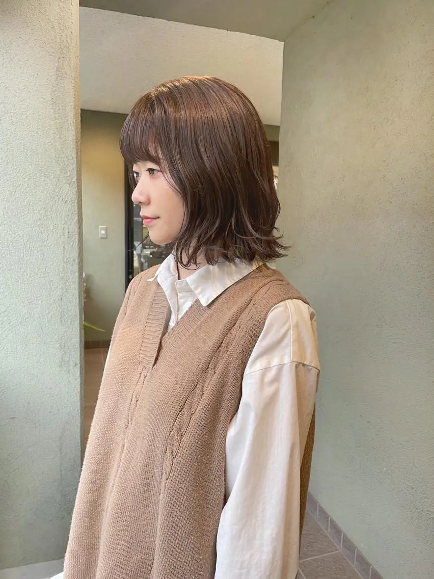 ミディアム カラー カット ヘアカラー トリートメント HIROKI ”博多 /ボブのヘアスタイル