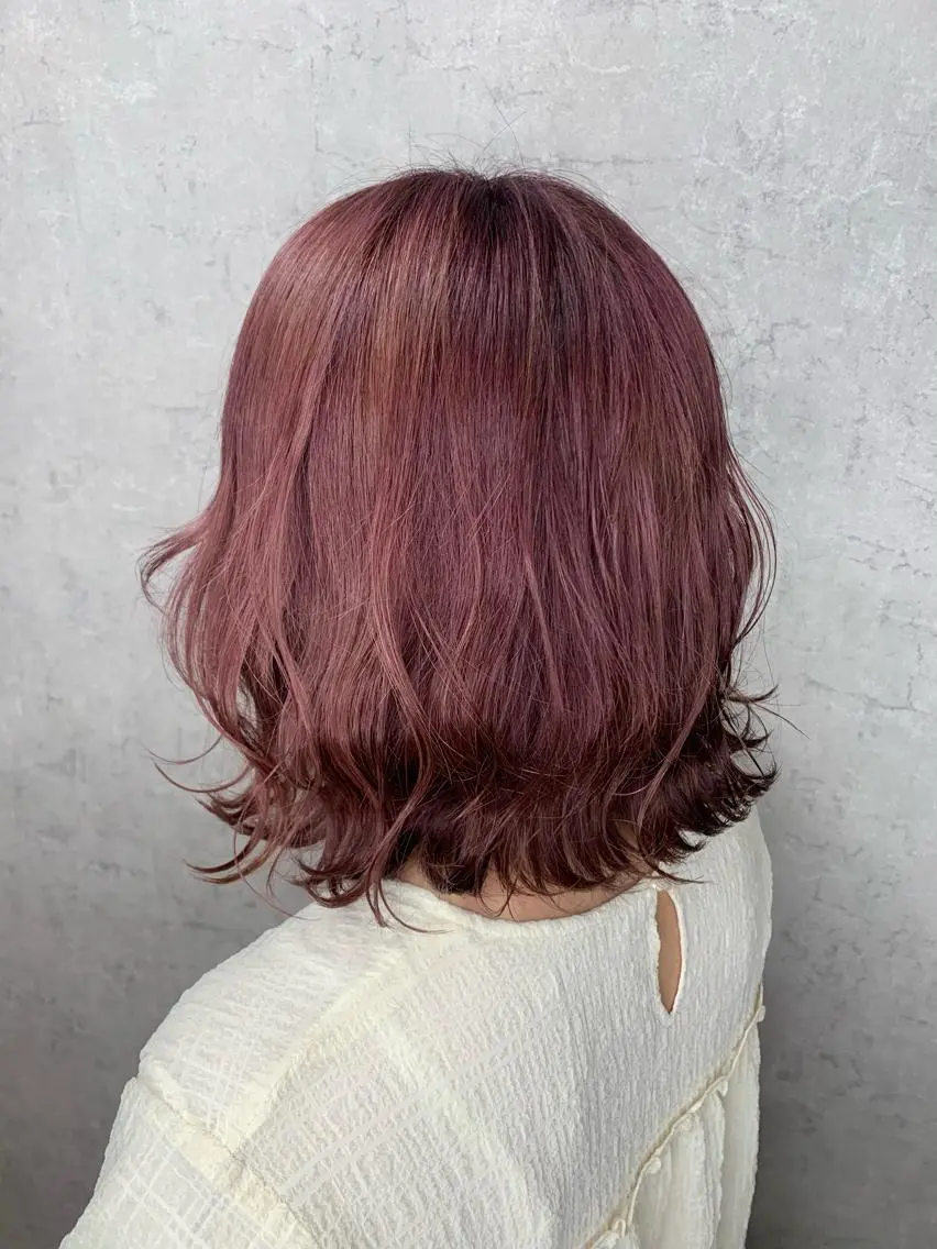 カラー ブラウンカラー ピンクカラー 大島 千怜のヘアスタイル