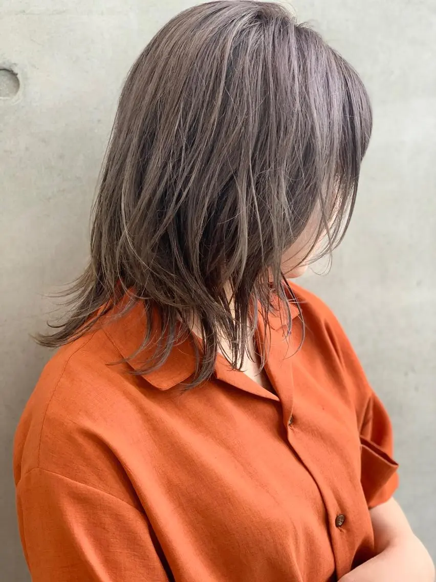 ミディアム カラー ヘアカラー 金田 ありさのヘアスタイル