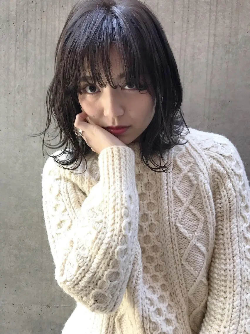 ミディアム カット ヘアカラー トリートメント 一ノ瀬 暁のヘアスタイル