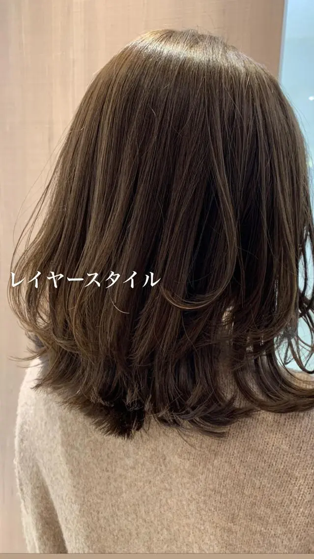 ミディアム カラー カット ヘアカラー トリートメント 似合わせカラー/艶 髪質改善/ヨシザキのヘアスタイル