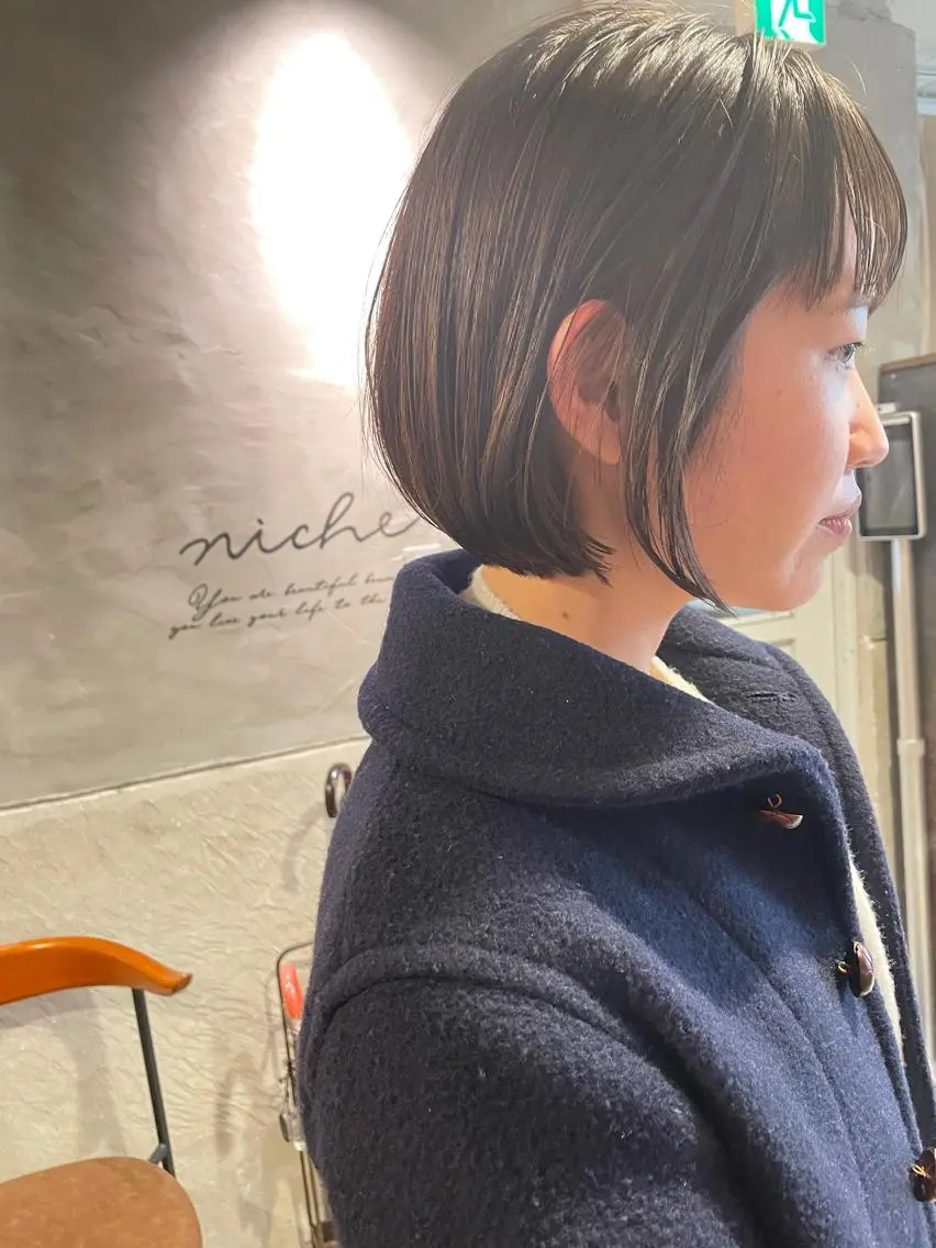 ミディアム くせ毛 カット ヘアカラー 縮毛矯正 トリートメント ayane⭐️ボブ・ ショート・パーマのヘアスタイル