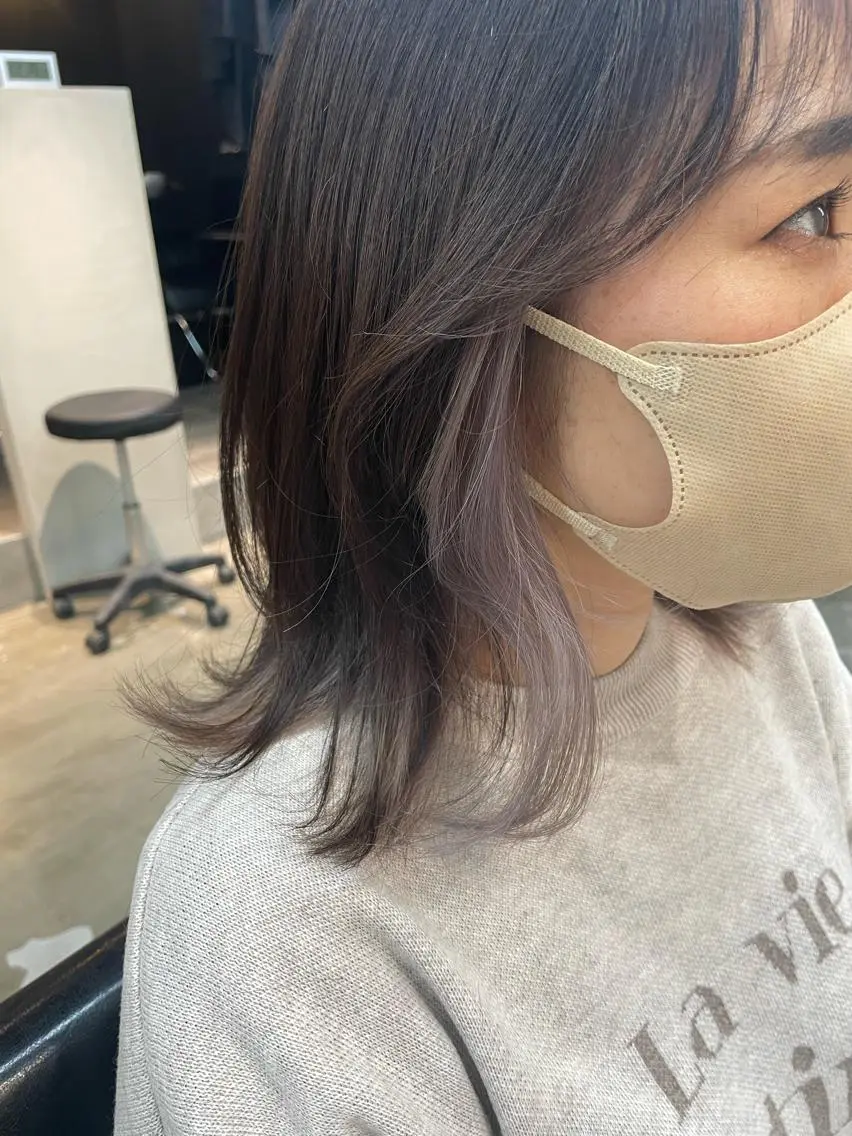ミディアム カラー ブリーチ ブリーチなしカラー Lowha_ageo 💐Fuzukiのヘアスタイル