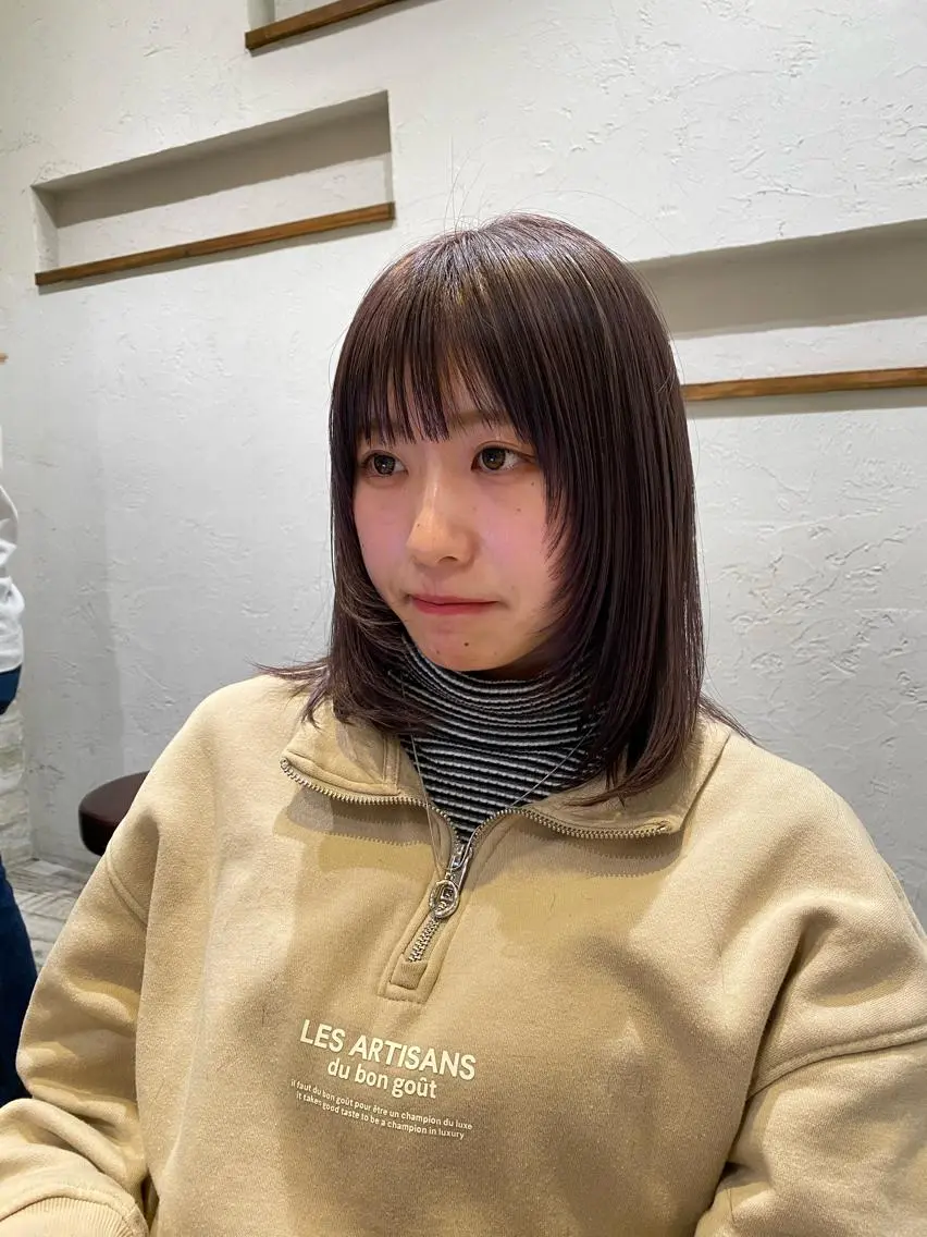 ミディアム 栗原 瑞稀のヘアスタイル