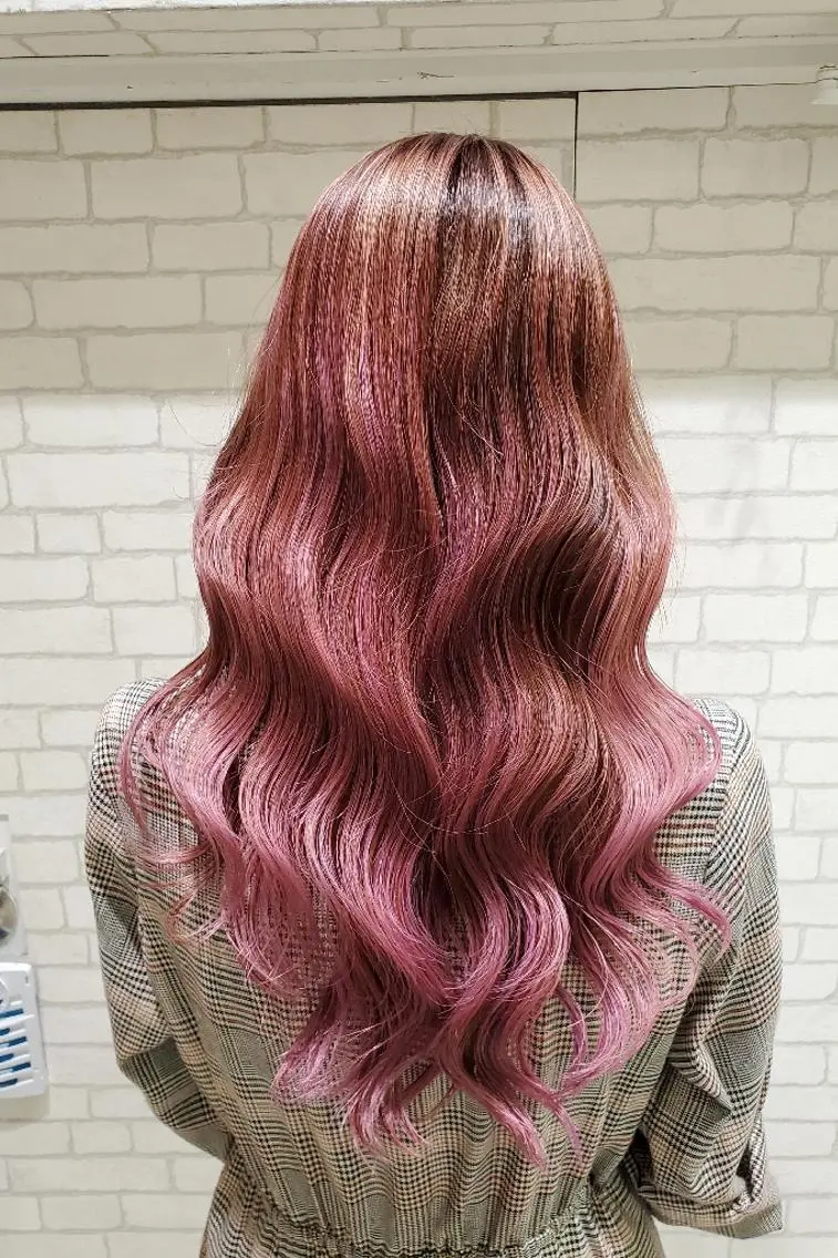 ロング カラー アッシュ バレイヤージュ ブリーチ イルミナカラー ピンクカラー カラー特化🔥中村 和貴<Ash津田沼>のヘアスタイル